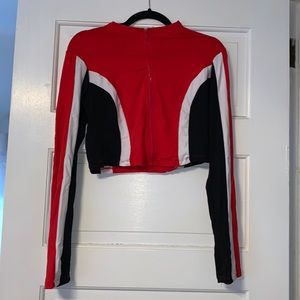 Large SWS active crop sexy zipup zip up top